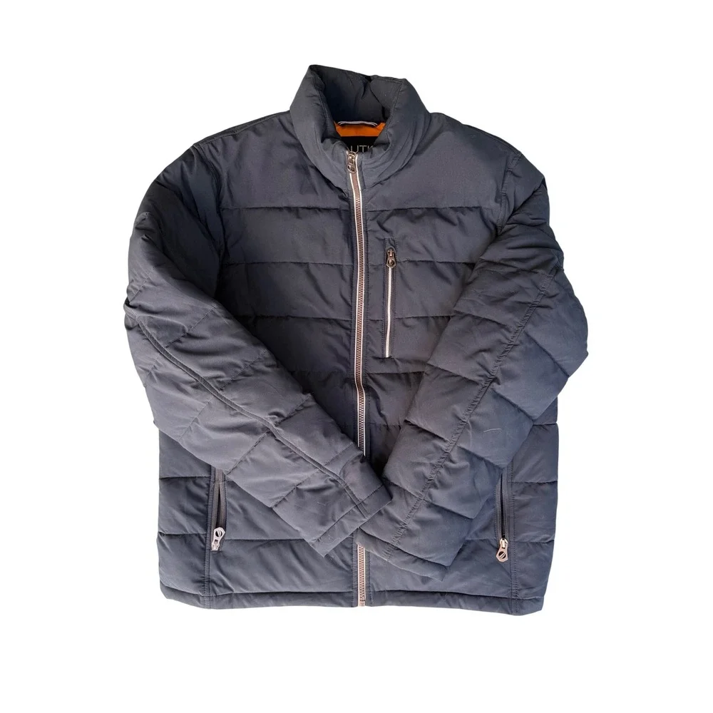 Nautica Mens Navy Blue Puffer Jacket Water Resistant Wind Resistant Size Large - Picture 3 of 9